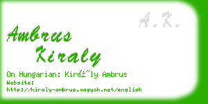 ambrus kiraly business card